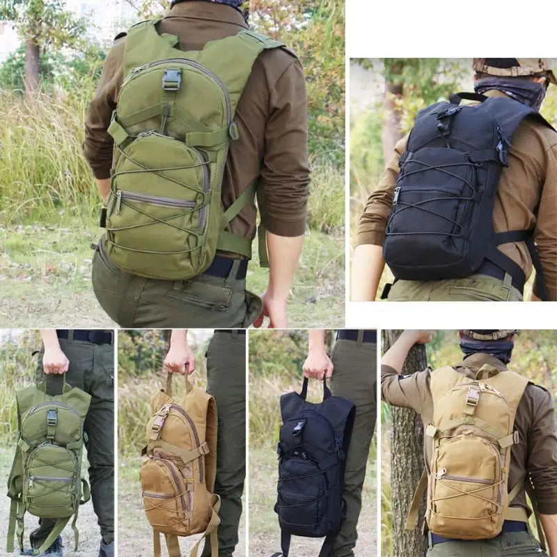15L Molle Tactical Backpack – Outdoor Sports Bicycle Bag for Cycling, Hiking, Climbing, Camping & Fishing with Hydration Support