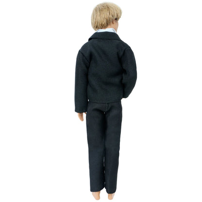 1/6 Men’s Doll Suit Set — Coat, Vest & Trousers for 12-Inch (30cm) Doll, Black Business, Tuxedo & Wedding Party Outfit