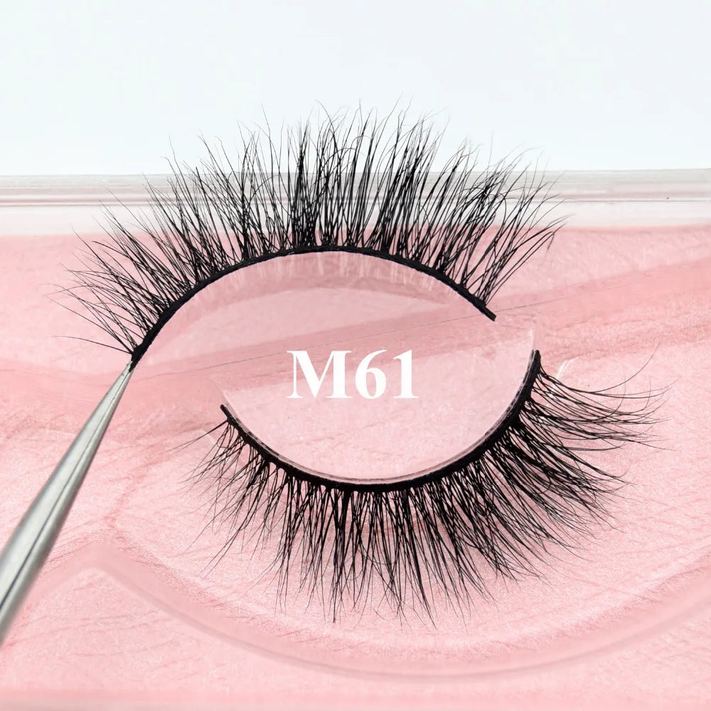 Visofree 3D Mink Eyelashes – Thick Handmade Full Strip Cruelty-Free False Lashes for Makeup M56