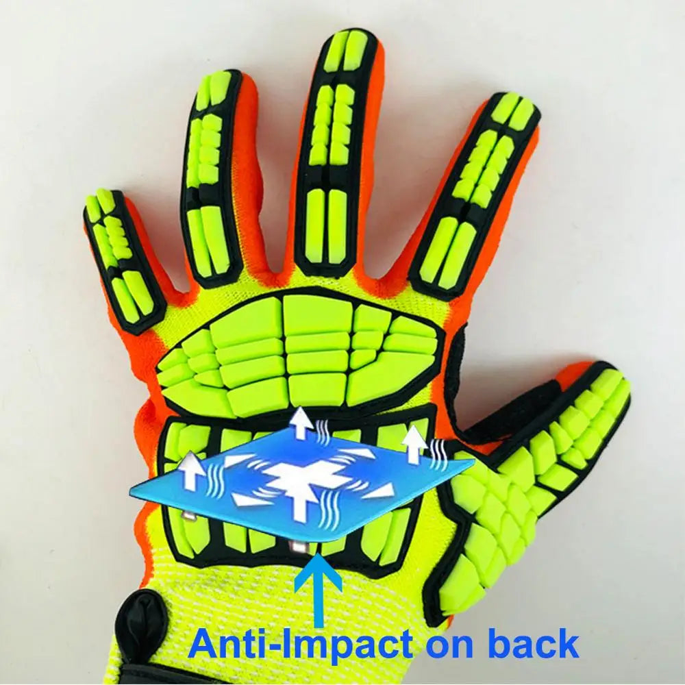 NMSafety Anti Vibration Work Gloves - Cut Resistant, High Quality, Oil-Proof Nitrile Dipped Palm Protective Glove