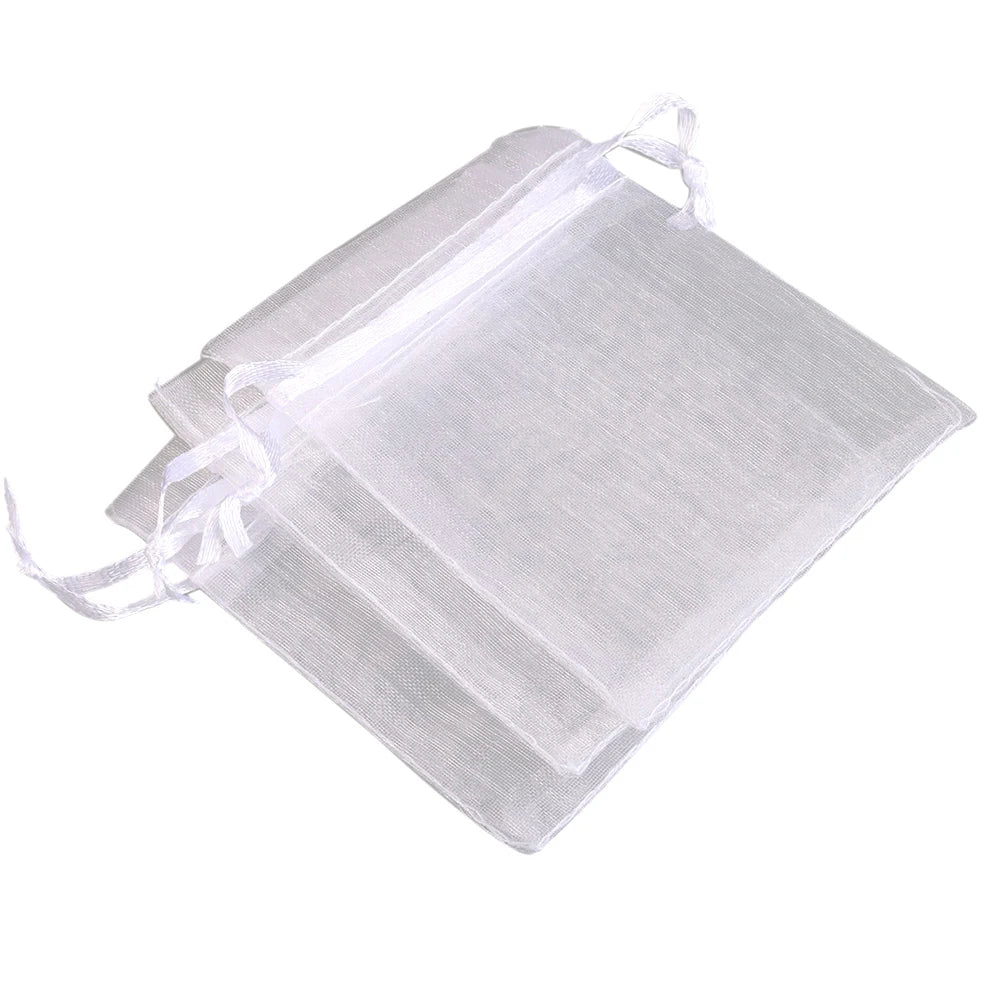 Organza Gift Bags - 50/100pcs Drawstring Jewelry Pouches 24 Colors for Wedding Christmas Candy Gift Packaging