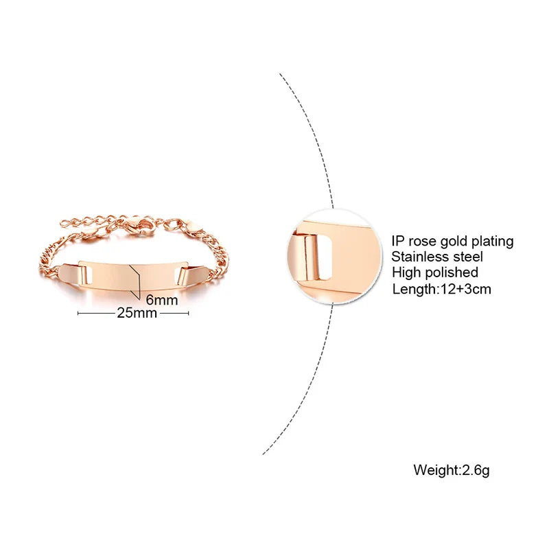 Custom Engraved Mom Bracelet – Personalized Figaro Link Bangle with Names & Birthday Date