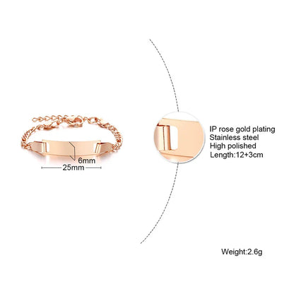 Custom Engraved Mom Bracelet – Personalized Figaro Link Bangle with Names & Birthday Date