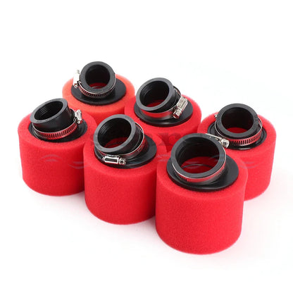 35–60mm Foam Air Filter – Red Elbow Neck Sponge Cleaner for Scooter, Dirt Bike, Motorcycle | Kayo BSE Compatible