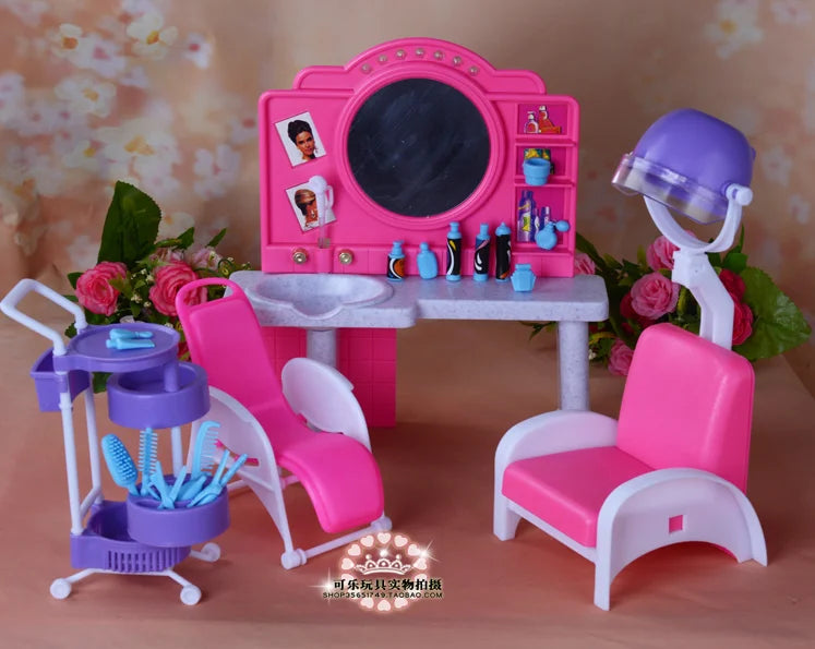 Barbie Doll Furniture Set – Miniature Playhouse Accessories for Fashion Dolls