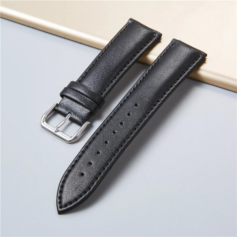 Genuine Leather Watch Bands - Calfskin Replacement Straps for Men & Women, 18mm-24mm