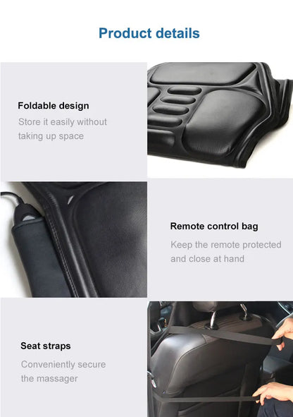 KLASVSA Electric Back Massager Cushion – Heated Vibrating Massage Chair for Lumbar & Neck Pain Relief at Home, Office, Car