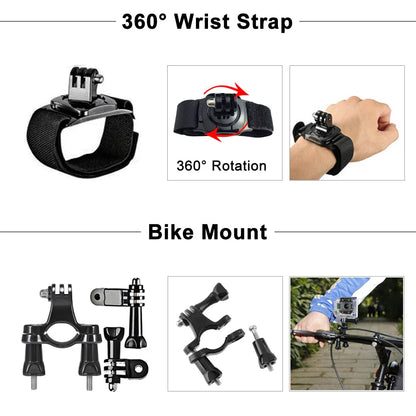 ORBMART GoPro Accessories Set Compatible with Hero 4–13 Black, Mounts for DJI, Insta360, SJCam Action Cameras