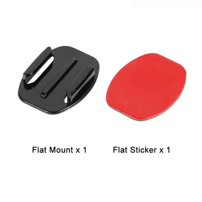 Flat & Curved Adhesive Mount Set for GoPro Hero 11/10/9/8 – Xiaomi Yi 4K, SJCAM Action Camera Mounting Stickers Accessories