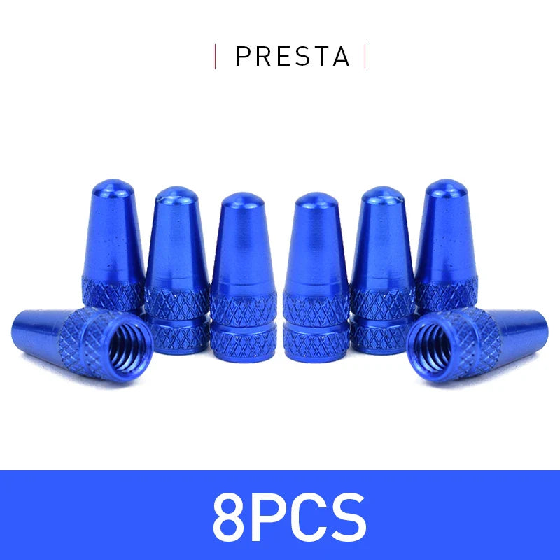 4/8PCS Aluminum Alloy Bicycle Tire Valve Caps – Dustproof Presta Valve Protectors for MTB & Road Bikes