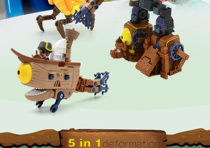 5-in-1 Plants vs Zombies Boss Robot Action Figure Set – PVC Educational Toy Gift for Kids