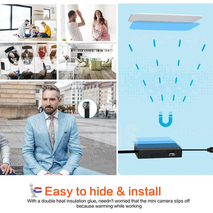 HD 1080P DIY Portable 4K WiFi Mini Camera — P2P Wireless Micro Camcorder with Motion Detection, Loop Recording, Remote Viewing, and Battery