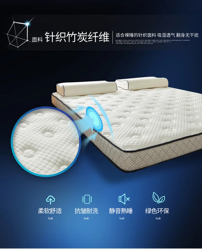 6/10cm Thai Natural Latex Floor Mattress – Foldable Tatami Mat with 95D Filling & Cotton Cover, Slow Rebound Comfort