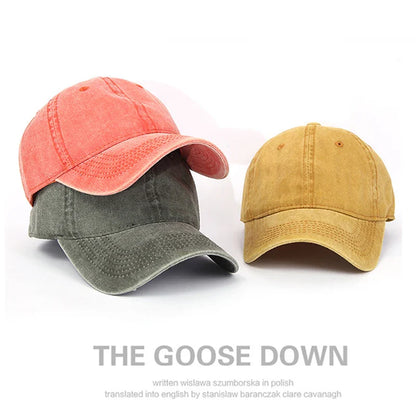 Baseball Snapback Cap – Pure Color Cowboy Hat, Water-Washed Hip Hop Fitted Cap for Men & Women, Spring & Autumn