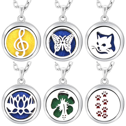 Stainless Steel Tree of Life Aromatherapy Necklace – Essential Oil Diffuser Pendant for Women