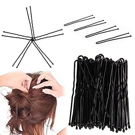 60/120pcs Black Hairpins for Women - Invisible Bobby Pins, Curly Wave Hair Clips, Bride & Lady Hairgrips