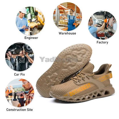 Steel Toe Safety Shoes for Men & Women – Lightweight Puncture-Proof Work Sneakers, Unisex Construction Boots