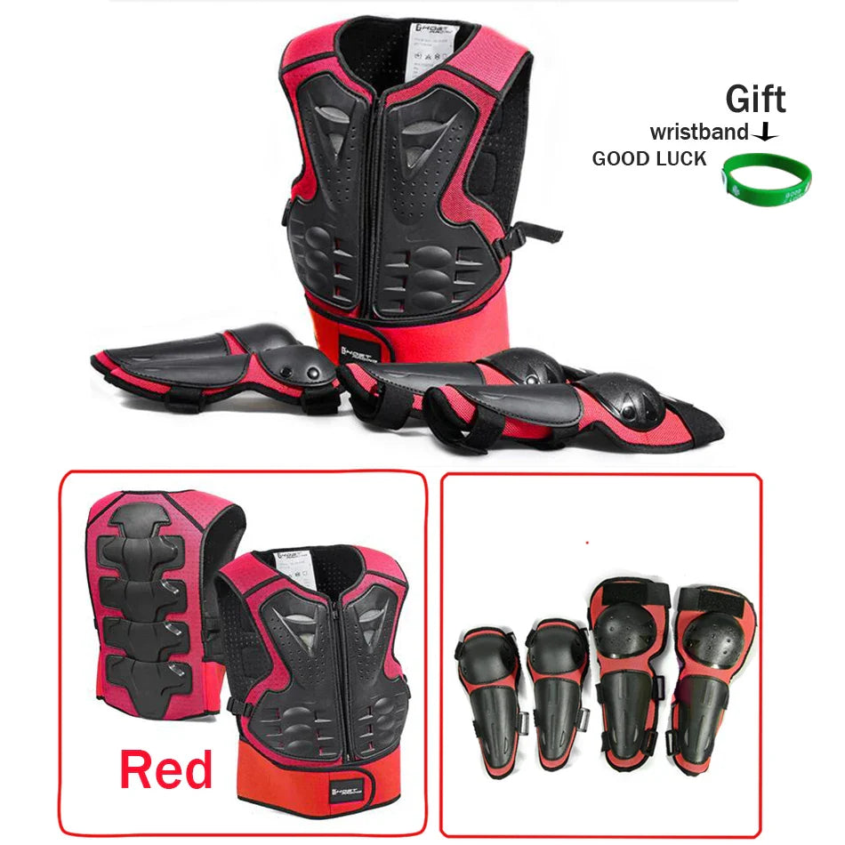 Full Body Protective Armor for Kids & Youth – Motocross, Skating Vest with Chest, Spine, Knee & Elbow Guards (0.8-1.6m)