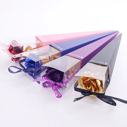 24K Foil Plated Rose Gold Rose — Valentine’s Day & Wedding Forever Love Decorative Gift
