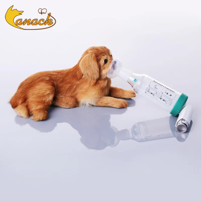 Pet Aerosol Chamber Inhaler — Silicone Mask Spacer for Cats and Dogs