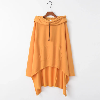 Fashion Trends European-Style Long Hoodie – New Solid Color Casual Pullover