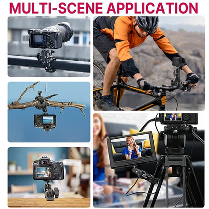 Ulanzi R094 Metal Super Clamp with 360° Ball Head Magic Arm, 1/4" & 3/8" Holes for DSLR Camera, Monitor, Light, Mic, and Rod Mount