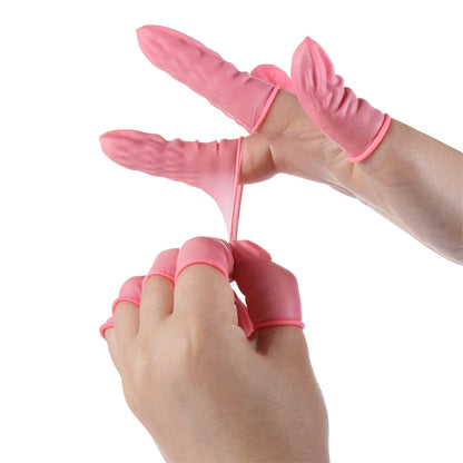 100PCS Disposable Latex Finger Cots – Non-Slip Anti-Static Rubber Finger & Thumb Protectors