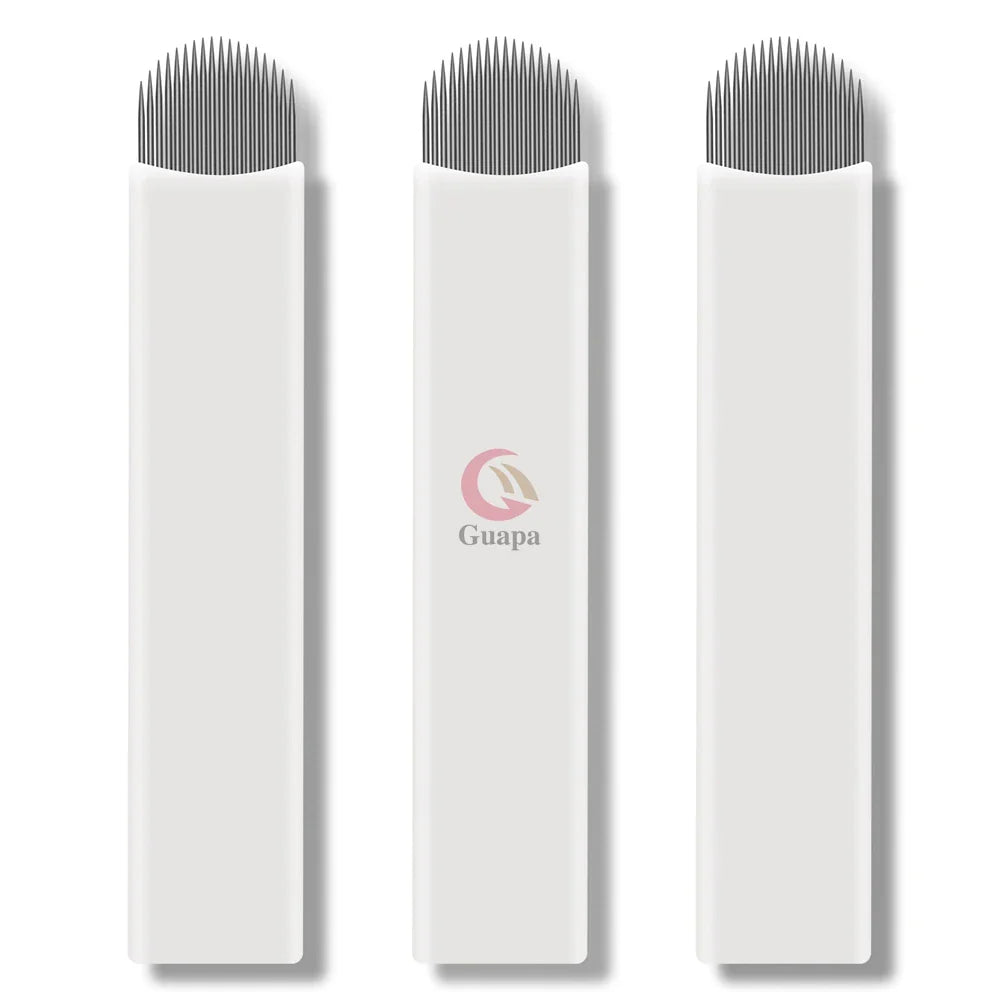 White Microblading Needles – 9/11/12/14/18/21 for Permanent Makeup, Eyebrow Tattoo & Embroidery Pen Supplies