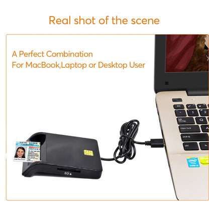 UTHAI X02 USB SIM Smart Card Reader – Bank Card IC/ID EMV SD TF MMC USB-CCID ISO 7816 Compatible with Windows & Linux