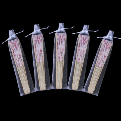 100-Pack Folding Hand Fan Pouches - Drawstring Organza Bags, Perfect for Outdoor Weddings, Party Favors, and Retail Gift Packaging
