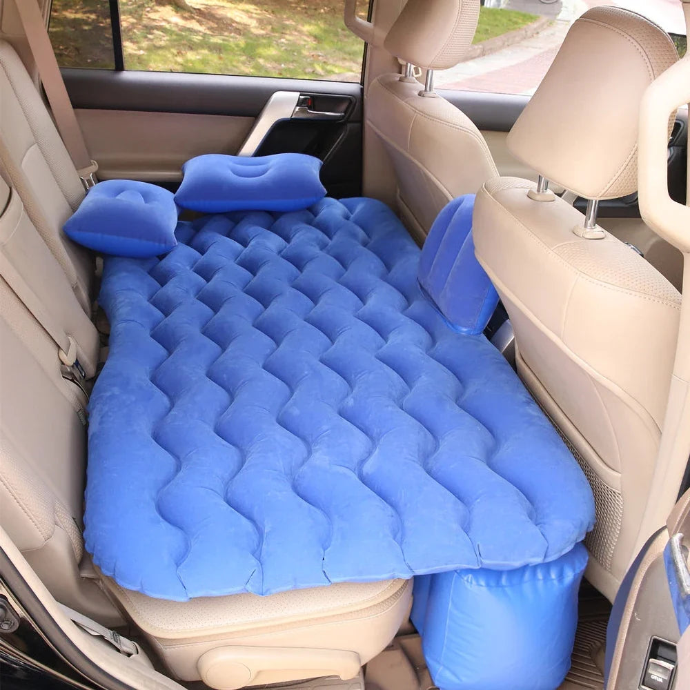 Universal Car Inflatable Travel Mattress - Back Seat Sleeping Bed with Pillow for Camping & Outdoor Comfort