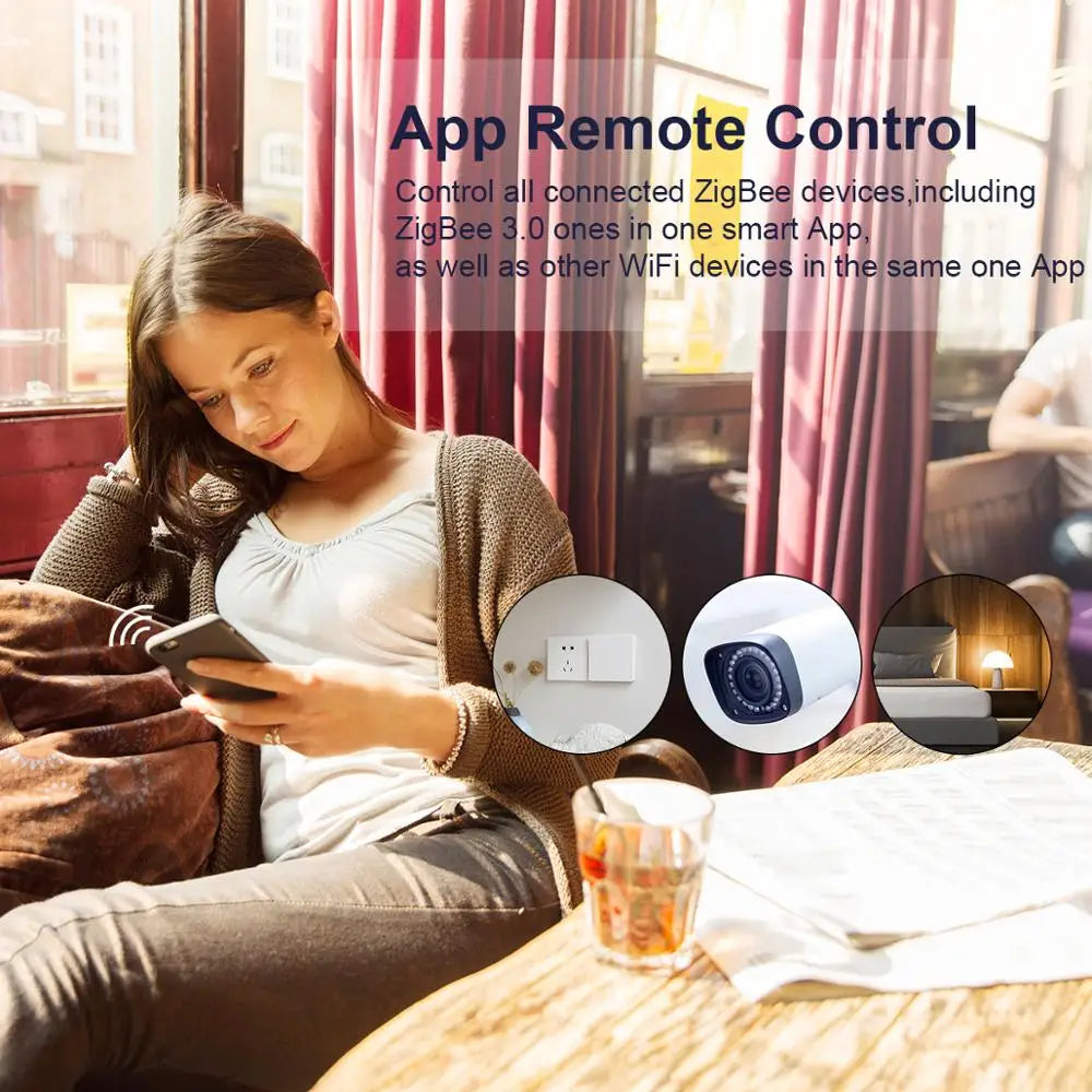 Tuya ZigBee 3.0 Smart Hub - Wireless/Wired Gateway Bridge for App & Voice Control, Alexa & Google Home Compatible