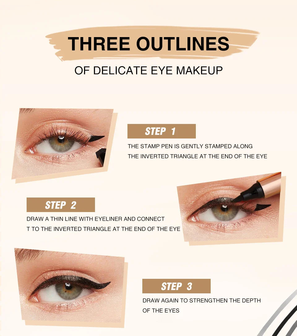 O.TWO.O Black Liquid Eyeliner Pen – Double-Ended Waterproof Fast-Dry Eye Liner for Women