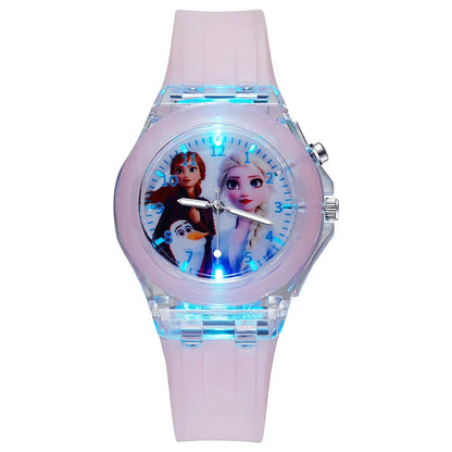 Disney Kids Watch for Girls – Princess Elsa Frozen 2 Silicone Strap, Flash Light, Children’s Clock, Reloj Infantil