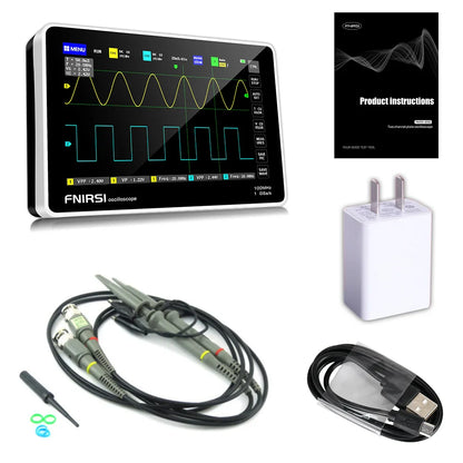 FNIRSI-1013D Digital Tablet Oscilloscope | Dual Channel 100MHz Bandwidth, 1GS/s Sampling Rate | 7" Mini Touchscreen Scope