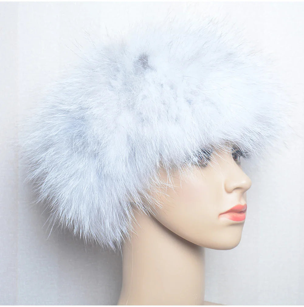 2025 Real Fox Fur Scarf and Headband – Luxury Winter Neck Warmer for Women, 100% Natural Fur, Elastic Ring Muffler