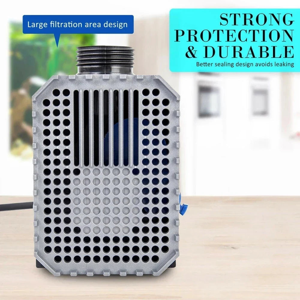 Ultra-Quiet Submersible Aquarium Water Pump - Adjustable 1500-5000L/h for Fish Tanks, Fountains & Ponds