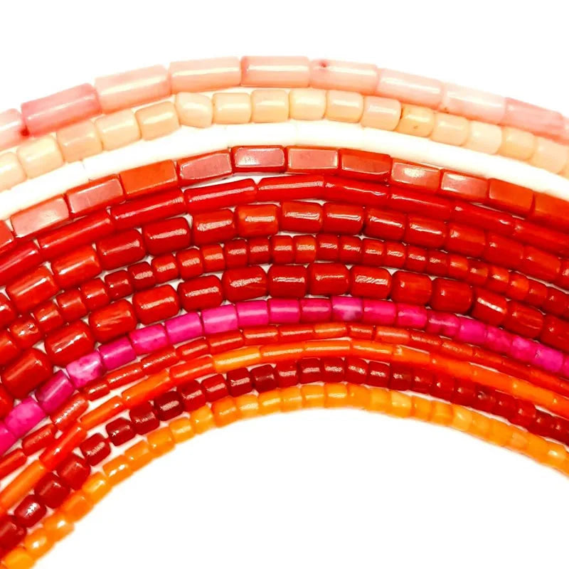 Natural Cylindrical Coral Beads – Irregular Loose Jewelry Making Beads for DIY Bracelets, Necklaces & Charm Accessories