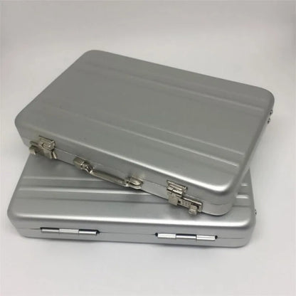 Aluminum Storage Box — Mini Business Card & Credit Card Holder, Rectangle Jewelry Case Organizer