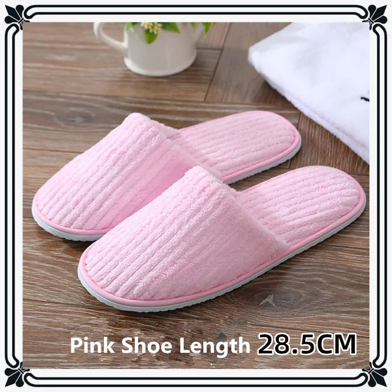5 Pairs Mix Color Disposable Hotel Slippers – Cotton Non-Slip Slides for Men & Women Home, Travel, SPA & Hospitality Use