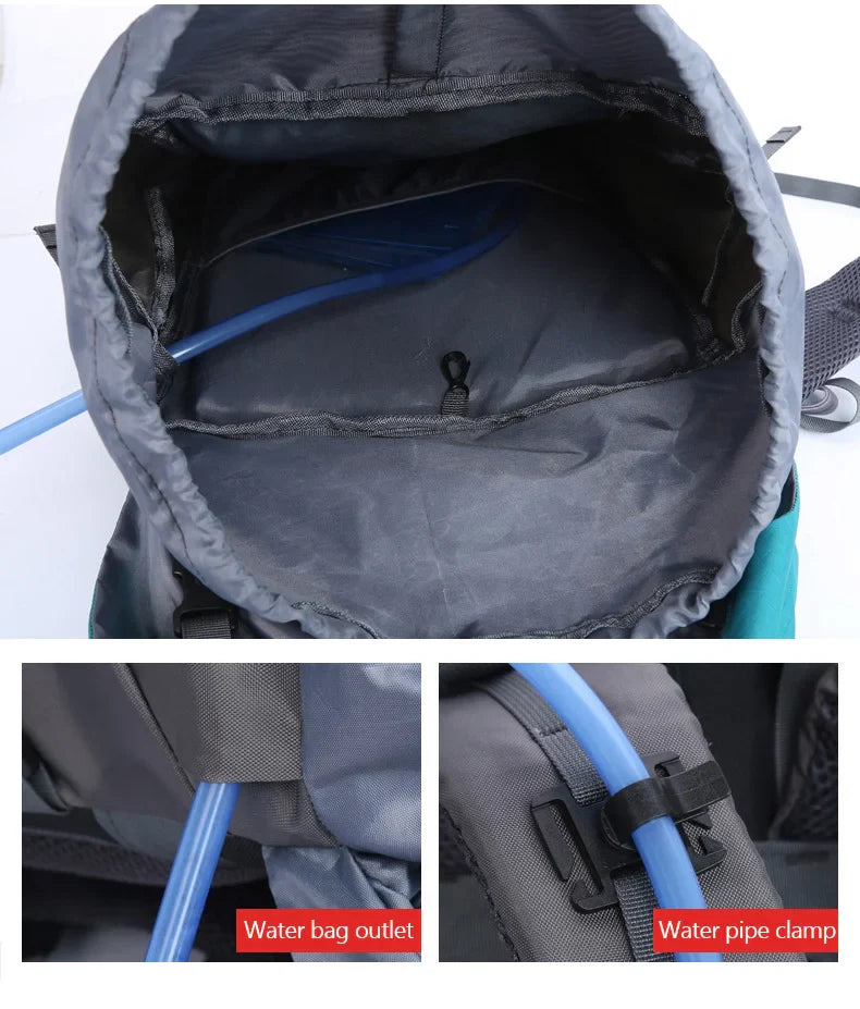 65L Large Camping Backpack — Waterproof Outdoor Hiking, Climbing & Trekking Mountaineering Sport Bag