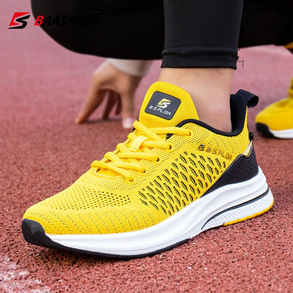 Baasploa Men’s Sport Shoes – Breathable Mesh Running & Casual Sneakers, Non-Slip Comfortable Outdoor Walking Shoes