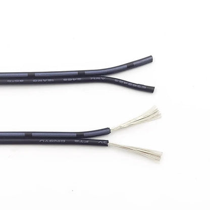 UL2468 2-Pin Copper Cable – PVC LED Strip Extension Wire (16–28 AWG, White/Black/Red)