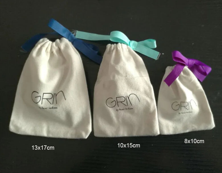 Small White Cotton Gift Bags – Custom Muslin Drawstring Pouches 5x7cm 8x10cm 9x12cm for Party, Candy, Jewelry Favor