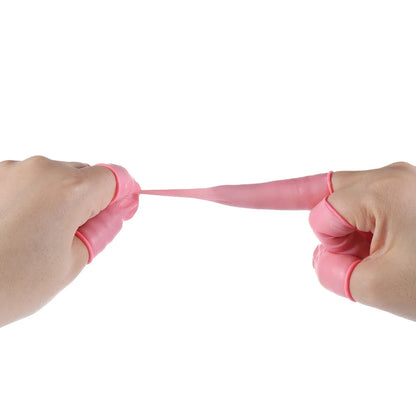100PCS Disposable Latex Finger Cots – Non-Slip Anti-Static Rubber Finger & Thumb Protectors