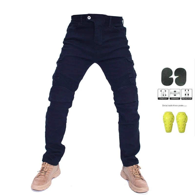 Men's Motorcycle Jeans – Featherbed Riding Pants, Standard Version for Car Ride & Summer Riding