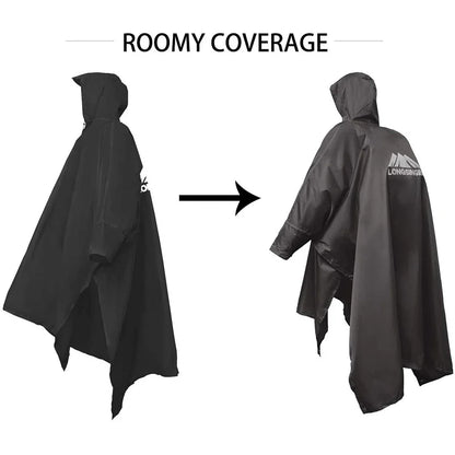 3-in-1 Portable Waterproof Raincoat - Adjustable, Lightweight, and Reusable for Men and Women, Ideal for Hiking, Hunting, and Climbing