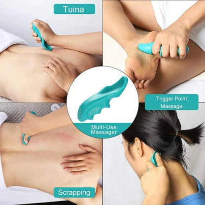 2Pcs Deep Tissue Manual Massage Tools: Trigger Point Acupuncture Stick & Thumb Saver Massager - Foot & Back Health