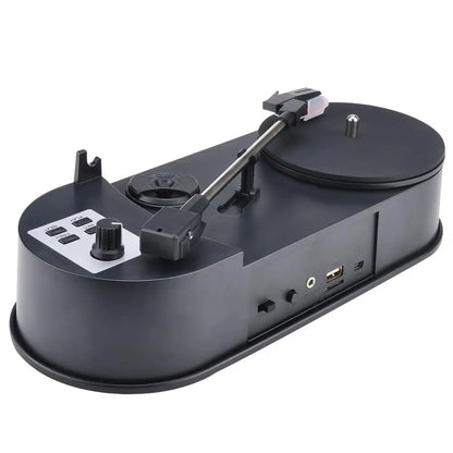 Portable 33/45RPM Phonograph Turntable — Vinyl to MP3 Converter with TF Card/USB & Built-in Speaker