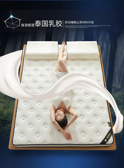 6/10cm Thai Natural Latex Floor Mattress – Foldable Tatami Mat with 95D Filling & Cotton Cover, Slow Rebound Comfort